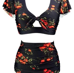 High Waisted restro bikini set pin up size 10